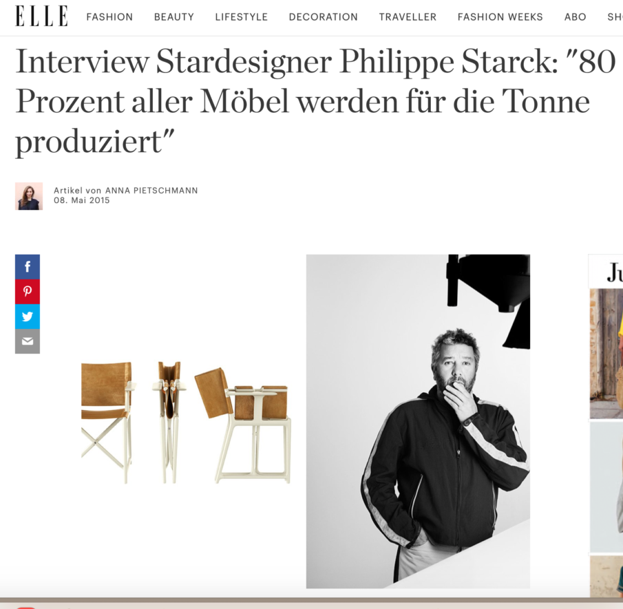 Interview mit Philippe Starck, Anna Ostrowski, ELLE online